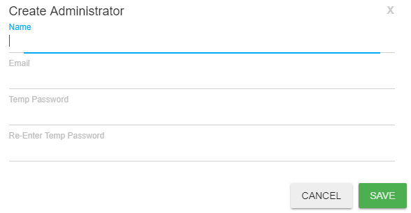 Screenshot demonstrating the form used to create a new administrator account in GoodSync Control Center