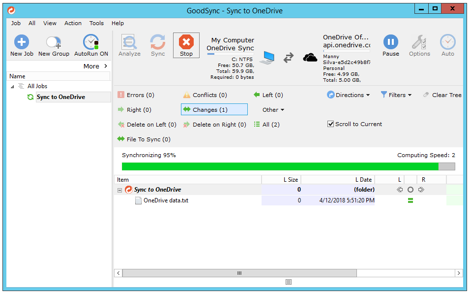 thinking rock sync with onedrive