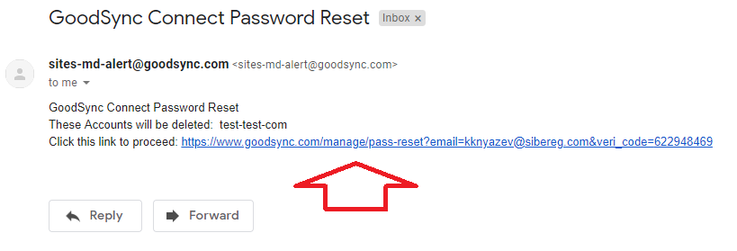 goodsync server default password