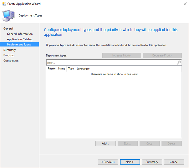 Screenshot displaying how add a new Deployment Type that will define how the GoodSync Runner startup script will be deployed