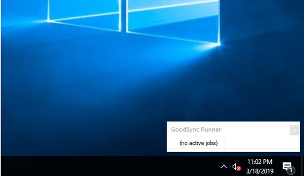Screenshot displaying a successful deployment of the GoodSync Control Center Runner