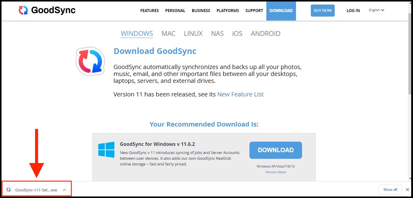 download the new GoodSync Enterprise 12.3.3.3