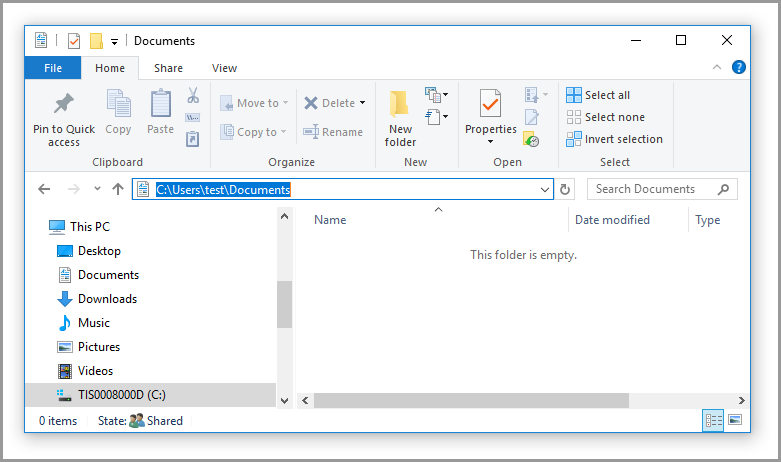 Windows local folder path example