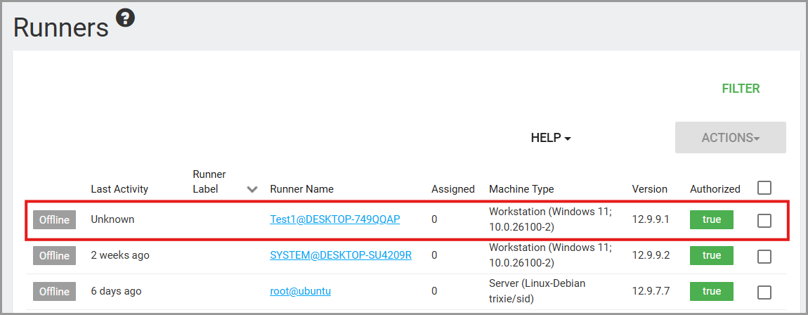 GoodSync Control Center Runners tab