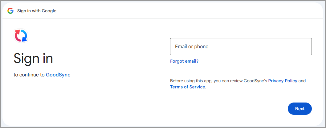 Signing in to authorize Google Drive access